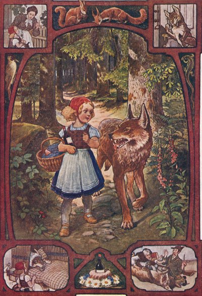 Caperucita Roja, c.1910 (grabado) de Unbekannter Künstler