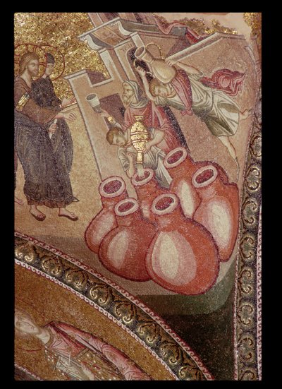 El Milagro de Caná, del Monasterio de Chora, Bizantino, c. siglo XIV de Unbekannt