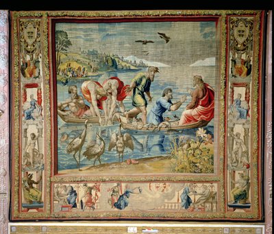 La pesca milagrosa, de los Tapices de Bruselas, réplicas de la serie vaticana de Rafael de los Hechos de los Apóstoles de Unbekannt