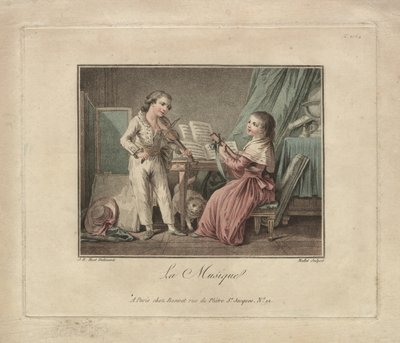 La Música, c.1780 (grabado) de Unbekannter Künstler