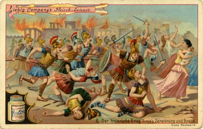 Las guerras de Troya: destrucción e incendio de Troya de Unbekannter Künstler
