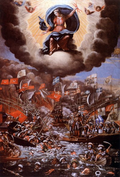 La batalla de Lepanto (1571), pintura de Unbekannter Künstler