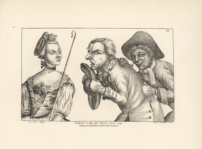 Las cómicas figuras de Cimón y Mopsus con la encantadora Phillida. De la ópera bufa de Colley Cibber Damon y Phillida de Unbekannter Künstler