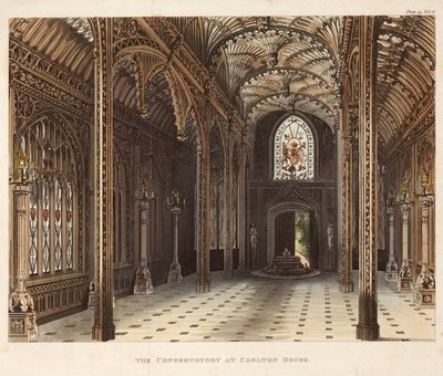 El conservatorio de Carlton House, Pall Mall, Londres, hacia 1810 de Unbekannter Künstler