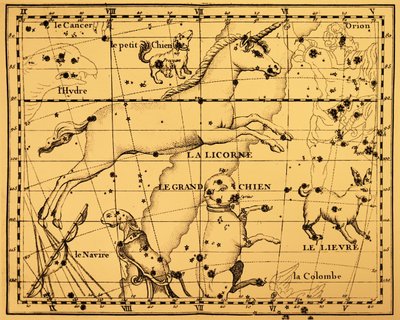 Las constelaciones de Monoceros y Canis Major. de Unbekannter Künstler
