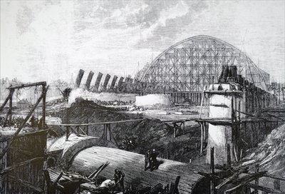 La construcción de la estación de tren de St Pancras de Unbekannt