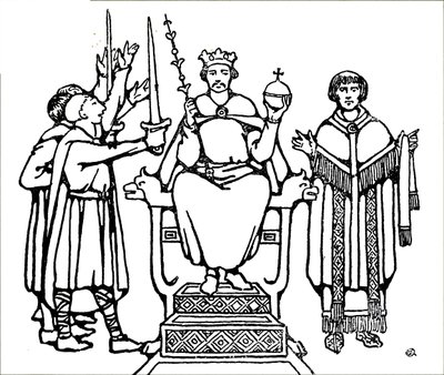 La coronación del Rey Harold Godwinson de Unbekannt