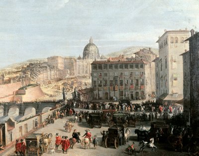El cortejo del Papa en el Puente Sant
