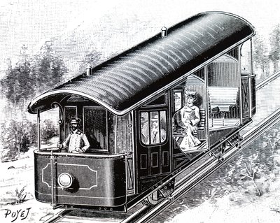 El coche eléctrico en el funicular del Vesubio de Unbekannt