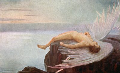 La caída de Ícaro. Ilustración de E. N. Klakatschewa, Hungría. de Unbekannter Künstler
