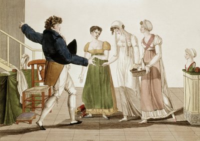 La modista en la época del I Imperio en Francia (1804-1815), grabado de Unbekannter Künstler