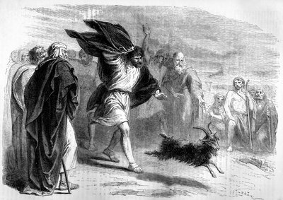 El chivo expiatorio enviado al desierto - Biblia de Unbekannter Künstler