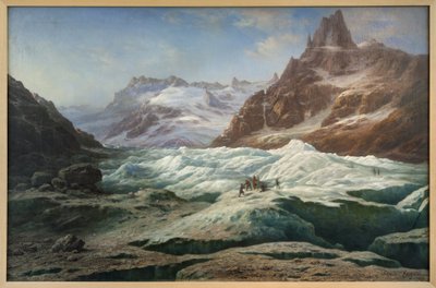 El mar de hielo, Óleo sobre lienzo de Claude Hugard de la Tour (1818-1886), que representa una vista de los Alpes. Fotografía, KIM Youngtae, Musee des Beaux Arts de Chambery, Chambery, Francia. de Unbekannter Künstler