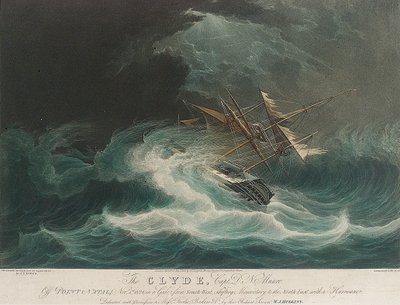 El barco Clyde, frente a Point Natal () , atrapado en la tormenta del 1 de noviembre de Unbekannter Künstler