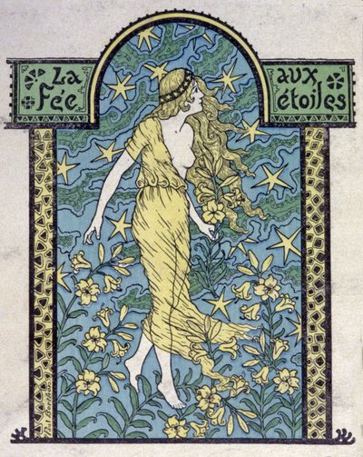 El hada de las estrellas, hacia 1900 (ilustración) de Unbekannter Künstler