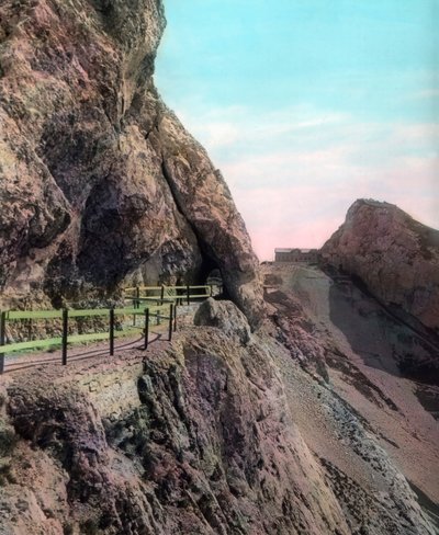 La subida al pico Tomlishorn en Suiza, c.1910s de Unbekannter Künstler