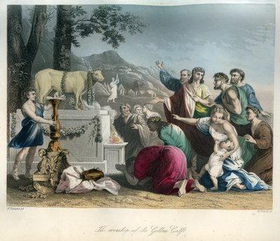 La adoración del Becerro de Oro - Biblia de Unbekannter Künstler