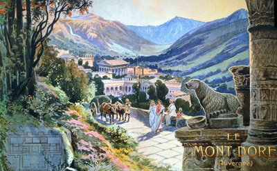 Termas de Auvernia en época galorromana, c. 1900 (ilustración) de Unbekannter Künstler