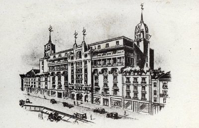 Turismo termal: vista del hotel Carlton en Vichy, Francia c.1905 (postal) de Unbekannter Künstler