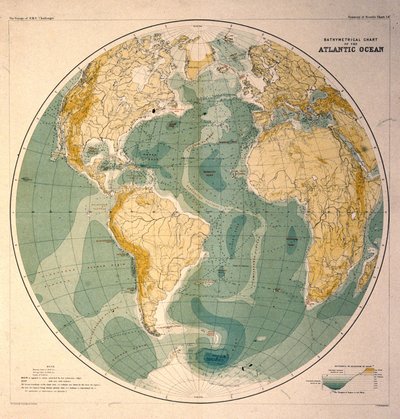 Tres gráficos de distribución de sedimentos, de los informes del crucero Challenger de Unbekannt
