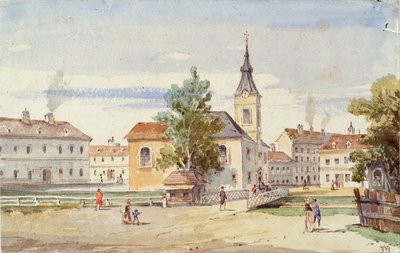 Thury Chapel y Thury Bridge en Alsbach en Viena de Unbekannter Künstler
