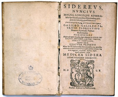 Página del título del libro de Galileo sobre teoría astronómica de Unbekannt