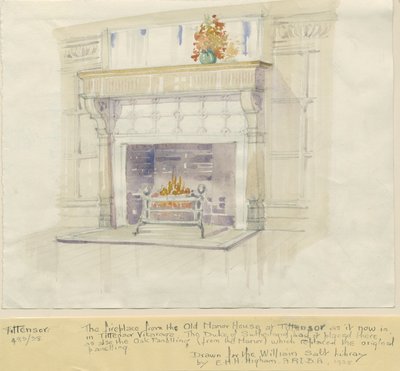 Tittensor - Chimenea de la Casa Solariega: pintura en acuarela, 1938 de Unbekannt