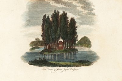 Tumba de Jean-Jacques Rousseau, escritor francés.1803 (grabado) de Unbekannter Künstler