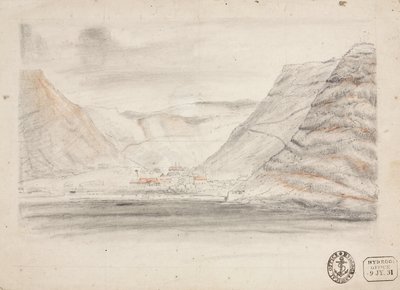 Pueblo en un valle junto al mar, Atlántico Sur de Unbekannter Künstler