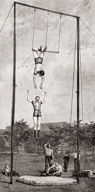 Artistas de trapecio en el siglo XIX, de The Century Magazine, publicado en 1887 de Unbekannt