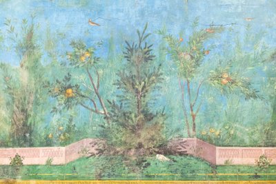Triclinio de la casa de Livia, fresco, 20 - 10 a.C., museo nacional romano (museo nazionale romano), Roma, Italia de Unbekannter Künstler