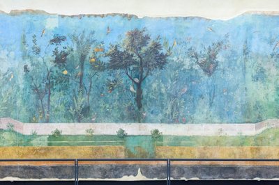 Triclinio de la casa de Livia, fresco, 20 - 10 a.C., museo nacional romano (museo nazionale romano), Roma, Italia de Unbekannter Künstler