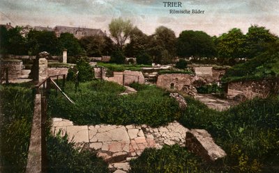 Tréveris - ruinas de las termas romanas - Francia, finales del siglo XIX (postal) de Unbekannter Künstler