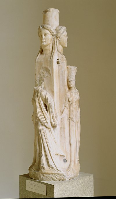 Hermes triforme de Hécate, escultura de mármol, período Ático, siglo III de Unbekannt