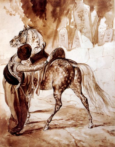 Turco montado a caballo. 1835 por Karl Pavlovich Bryullov (1799 1852), pintor ruso. Se le considera una figura clave en la transición del neoclasicismo ruso al romanticismo. de Unbekannter Künstler