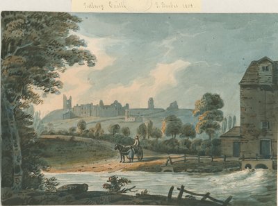 Castillo de Tutbury - Vista sureste: pintura en acuarela, 1808 de Unbekannt