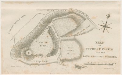 Tutbury Castle: Plano: grabado de Unbekannt