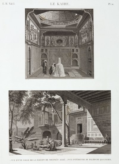 Dos ejemplos de arquitectura islámica, El Cairo, Egipto, c. 1798 de Unbekannt