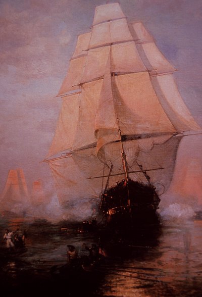 USS Constitution escapando de los británicos de Nicolas d