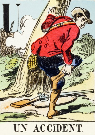 U: Un accidente - El Alfabeto de la Caza, c.1890 de Unbekannt