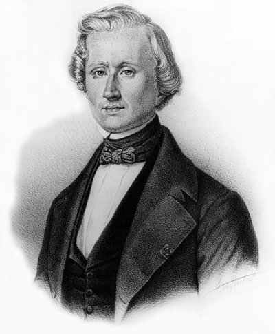 Urbain Jean Joseph Le Verrier (1811-1853) astrónomo francés y director del observatorio de París, grabado de Auguste Roy de Unbekannter Künstler