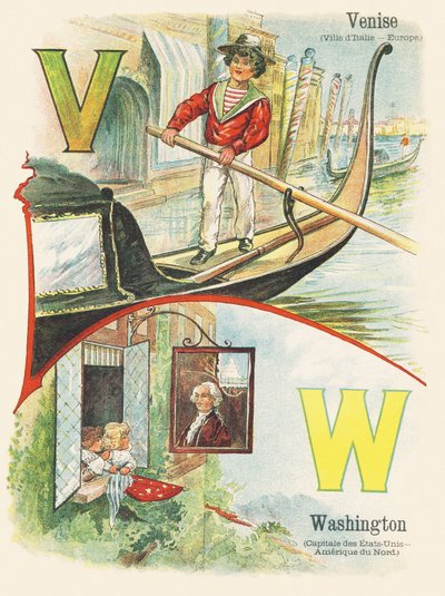 V W: Venecia, Washington - ABC de los dos mundos. Emile Guerin, editor, París, hacia 1900. Dimensiones: 27,5 x 21,5 cm de Unbekannt