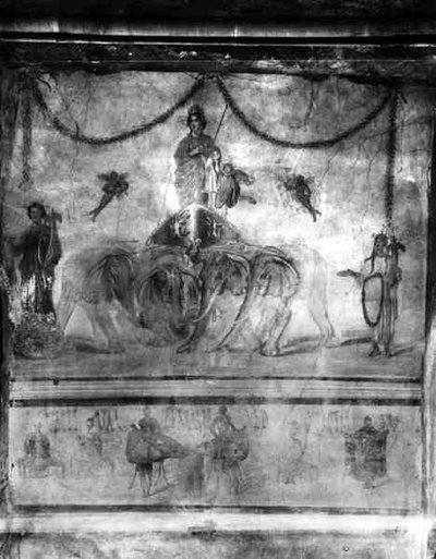 Venus de Pompeya en un carro llevado por elefantes, de la Vía dell