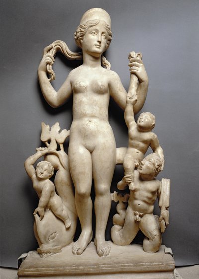 Venus con putti, un tritón y un delfín de Unbekannt