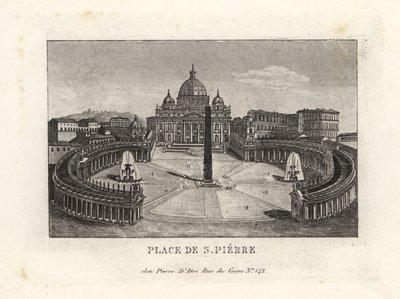 Vista de la Plaza de San Pedro, con la Basílica de San Pedro y el obelisco egipcio antiguo de Unbekannt