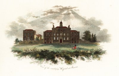 Vista del hospital de inoculación de Woodville en Pancras, Londres de Unbekannter Künstler