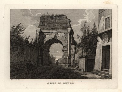 Vista del Arco de Druso, Roma de Unbekannt