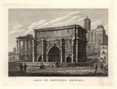 Vista del Arco de Septimio Severo, Arco di Settimio Severo, Roma de Unbekannt