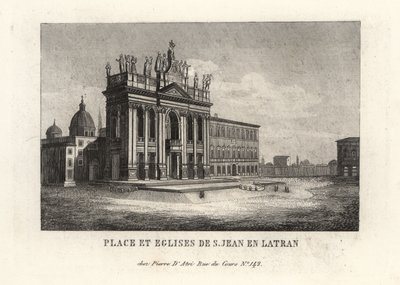 Vista de la Plaza y la Archibasílica Papal de San Juan de Letrán, Basílica de Letrán, Roma de Unbekannt
