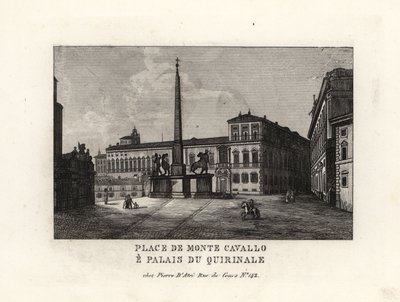 Vista del Palacio del Quirinal y la Plaza del Quirinal, Palazzo del Quirinale y Piazza del Quirinale, Roma de Unbekannt